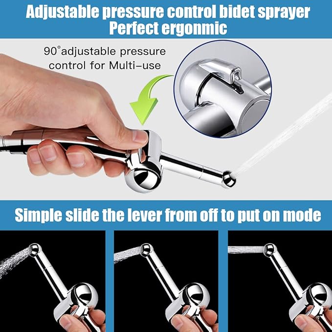 Hand Held Bidet sprayer for Toilet Showerhead Cleaning Kit Bathroom Handheld Shower