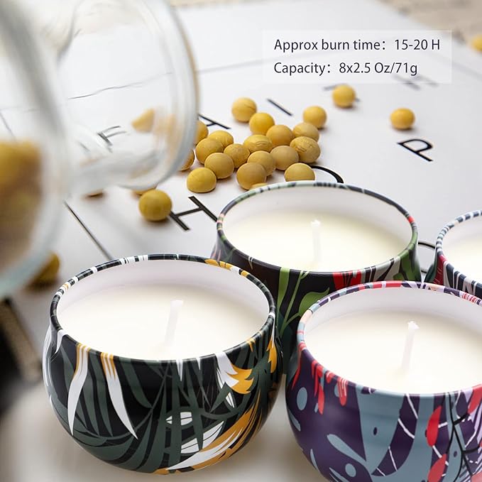 8 Pack Candles for Home Scented, Aromatherapy Candle Sets Gifts for Women, Natural Soy Wax Candles, Long Lasting Scented Candles Set for Men, Teacher, Mom, Anniversary, Birthday