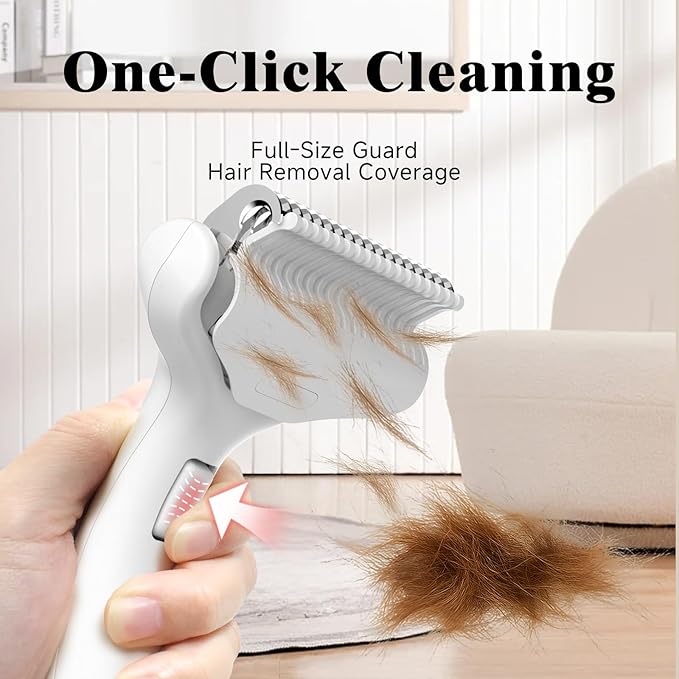 Pet Steam Brush for Dog & Cat - 3-in-1 Steam Grooming Slicker Brush & Undercoat Rake for Shedding - Self Cleaning Spray Comb with Mist for Long & Short Haired Pets - Includes Waterless Shampoo, Blue