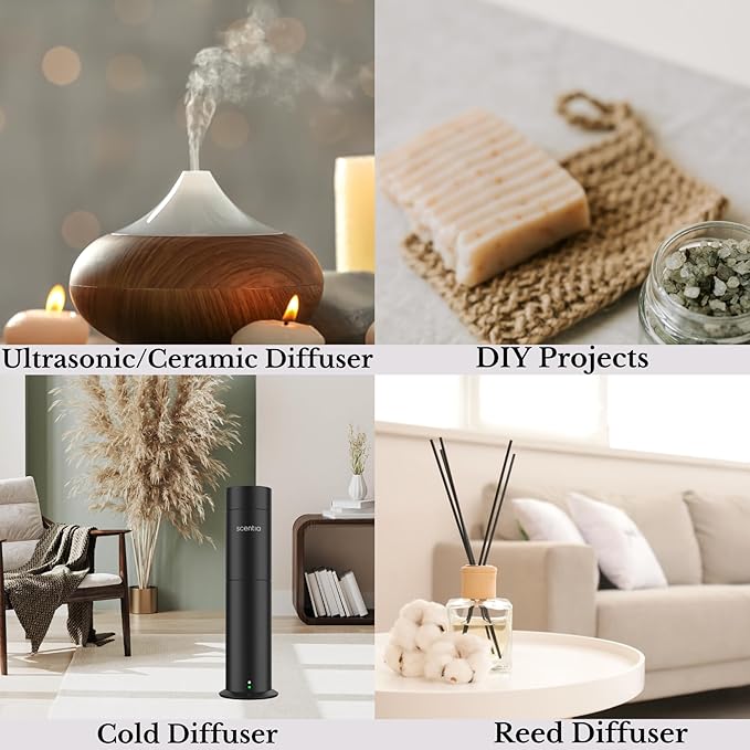 Scentia Santal Diffuser Oil 120ml – Luxury Santal-Inspired Oil – Cedarwood, Amber, Musk, Vanilla – Essential Oil Blend for Large Rooms, Cold-Air Diffusers, HVAC & Ultrasonic Use