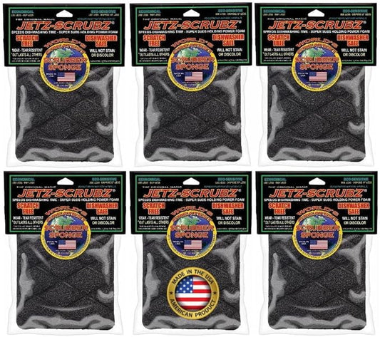Jetz-Scrubz Original Magic Scrubz Scrubber Sponge Rectangle (6-Pack)