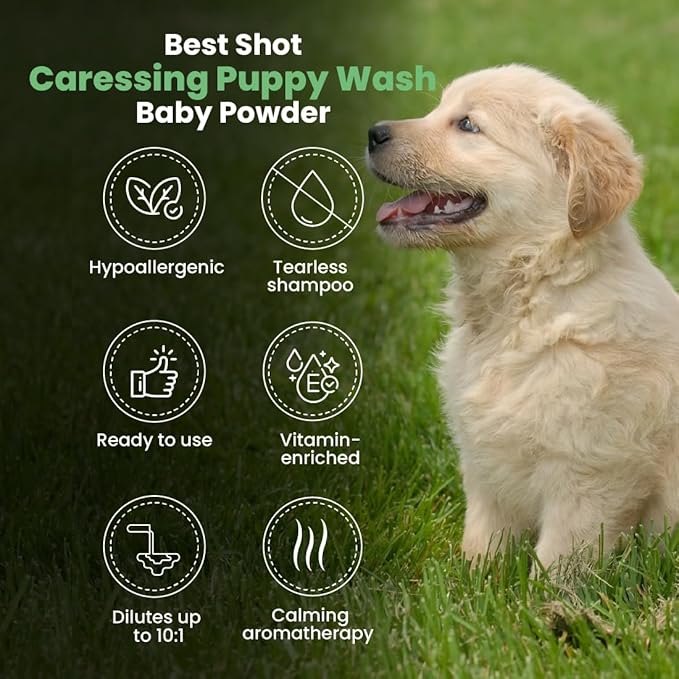Best Shot Scentament Spa Caressing Puppy Wash, Baby Powder, 1 Gallon