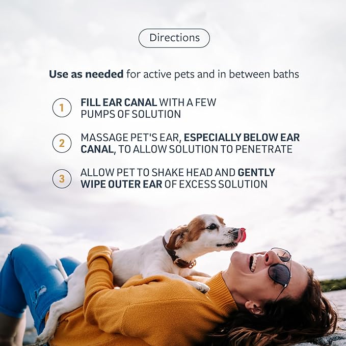 Veterinary Formula Clinical Care Ear Therapy Bundle with Cleaner Solution 8 Fl Oz + Cleaner Wipes 100 ct – Cat & Dog Ear Cleaner, Helps Soothe Itchiness and Clean The Ear Canal of Debris and Buildup