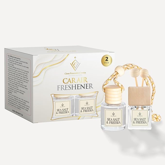 C Classy Car Air Freshener Hanging 2 Pack, Essential Oil Diffuser for C ar, Long-Lasting Fragrance, Car Air Fresheners for Women & Men Gift, Made in USA