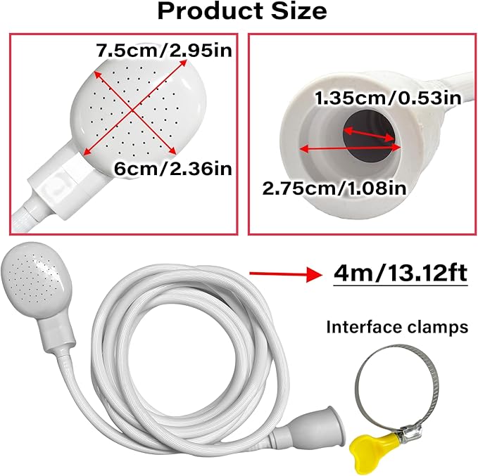 13.12FT/4M Sink Spray Hose,Faucet Sprayer Hose,Sink Hose Attachment for Portable Hand Held Shower Head Sprayer,Shampoo Sprayer Hose for Bathing Baby,Pets,Washing Hair,Rinsing Vegetables