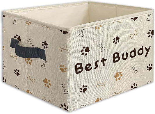Best Buddy Dog Paw Foldable Storage Bins Box with Handles, Dog Lovers Owner Gifts, Pet Lover Gifts Collapsible Toys Books Clothes Organizer Basket for Bedroom Bathroom
