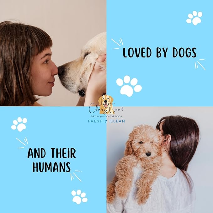 Dry Shampoo & Coat Deodorizer for Dogs (Fresh & Clean) | Waterless No-Rinse Squeeze Bottle Powder Formula | Calming Lavender Scent | Talc and Alcohol Free | Safe for Sensitive Skin | Made in USA