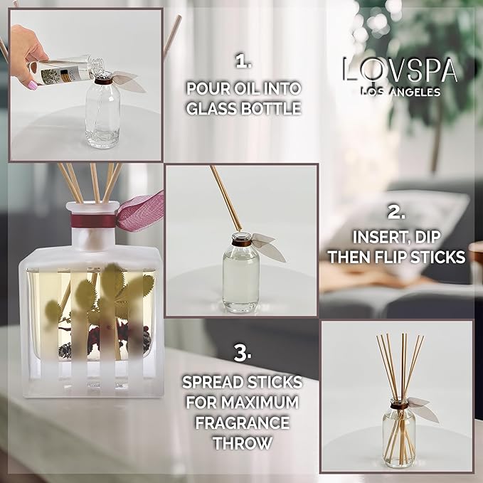 LOVSPA Holiday Red Currant & Woods Diffuser Oil - Luxury Essential Oils for Diffuser Refill & Air Freshener Room Spray - Long-Lasting Home Fragrance, Scented Oil for Diffusers, USA Made, 4oz