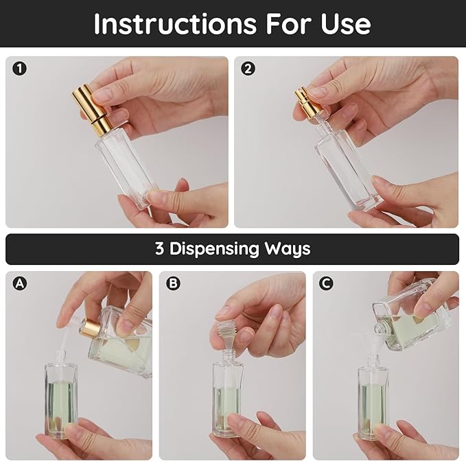 Segbeauty Perfume Travel Refillable, 5 Pack 20ml Atomizer Sprayer, Portable Travel Size Bottles, Cologne Spray Empty Fine Mist Container for Fragrance