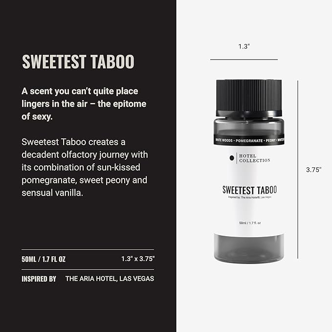 Hotel Collection Diffuser Oil - Sweetest Taboo - Aromatherapy Essential Fragrance Oil - White Woods, Pomegranate, and Peony - 50mL 1.7 Fl oz