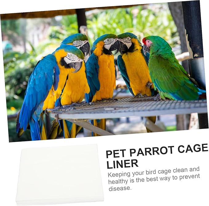 100Pcs Parrot Cage Liners Disposable Absorbent Bird Cage Mats with Bottom for Accessories Breathable Cushion Pads for Pet Birds and Cockatiels