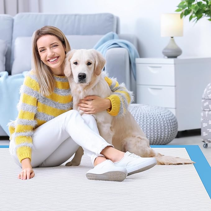 JollyMate Dog Pee Pads Extra Large 36"x36", 50 Pack X-Large Super Absorbent Pet Training Pads with Adhesive Tabs, 6 Layers Thick Leak-Proof Potty Pads for Dogs and Puppies