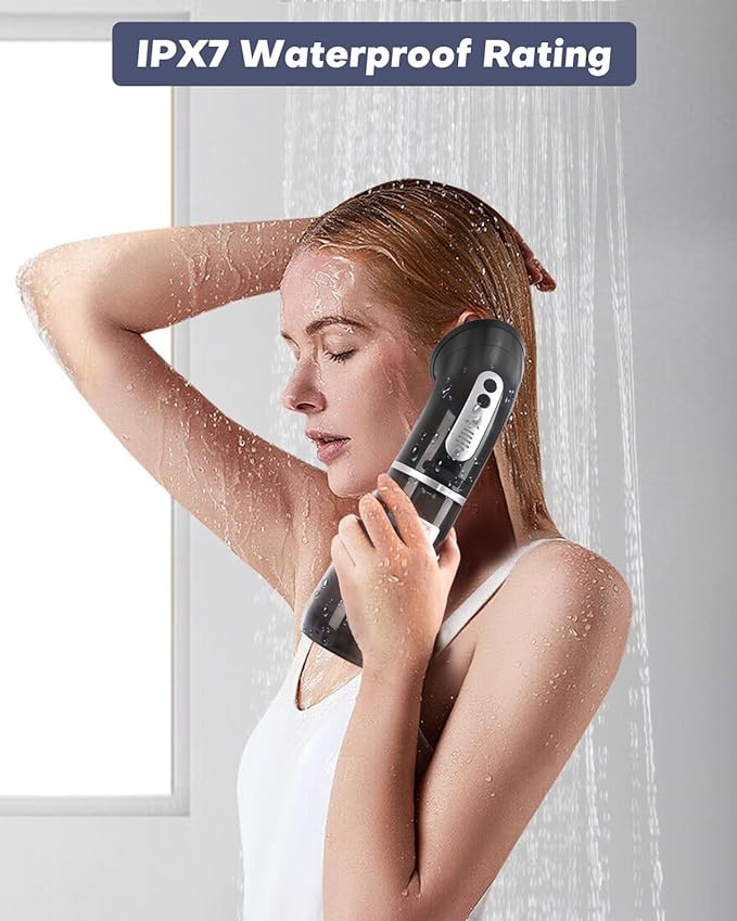 Upgraded Ear Wax Removal Kit, One Piece Waste Tank - Ear Irrigation Flushing System with 4 Modes & 8 Nozzles - IPX7, Safe and Effective Electric Ear Cleaner for Family Use, Type-C (Black)