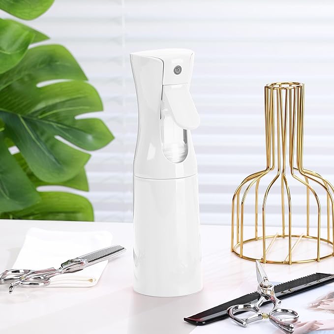 Hair Mister Spray Bottle，Spray Water Bottle Fine Mist Refillable Plants（6.8OZ /200ML） Barber，Showering Pets, Plants, travel, Ironing and Cleaning ﻿ ﻿ ﻿ (White)