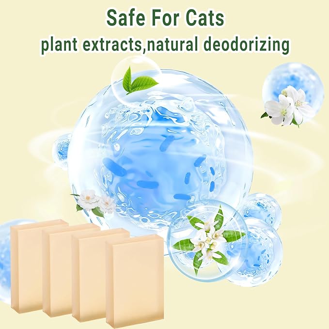 4 Pack Miwow Cat Litter Deodorizer Replacement for PETKIT/Meowant/UBPET Self-Cleaning Cat Litter Box SC01/SC02 - Eliminates Odors at Source, Freshens Litter Box Air | Pet Odor Eliminator Refills