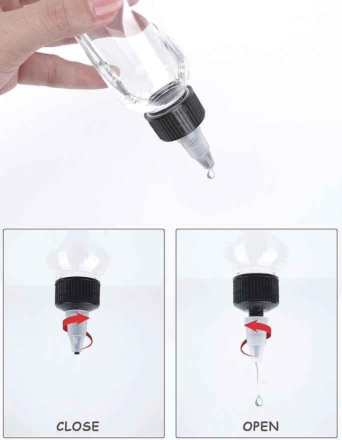 20 Pcs 2oz Plastic Squeeze Bottles with Twist Top Cap, 60ml Clear Dispensing Bottles, Empty Squirt Bottle for Liquids, Sauces, Arts, Crafts, Travel