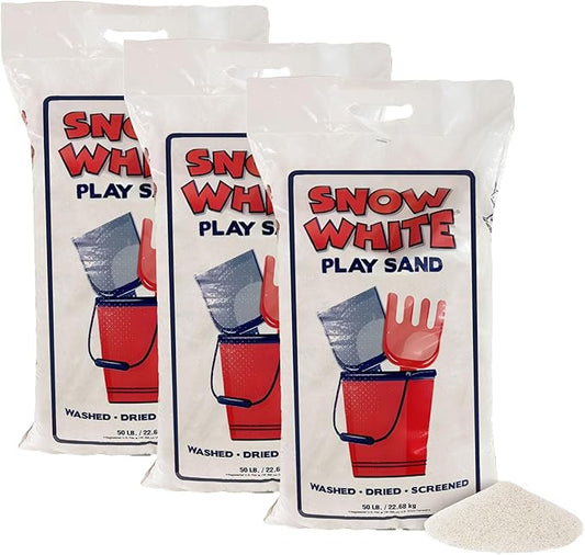 3 Pack Large 50 Pound Play Sand, Finely Graded, Fully Washed and Easy to Use for Children's Art, Trays, and Sandbox