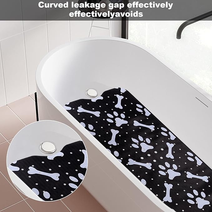 Dog Bath Mat for Tub Non-Slip Pet Bathtub Mat Fast Dry Dog Shower Attachment Mat Senior Friendly Dog Bath Supplies (Black