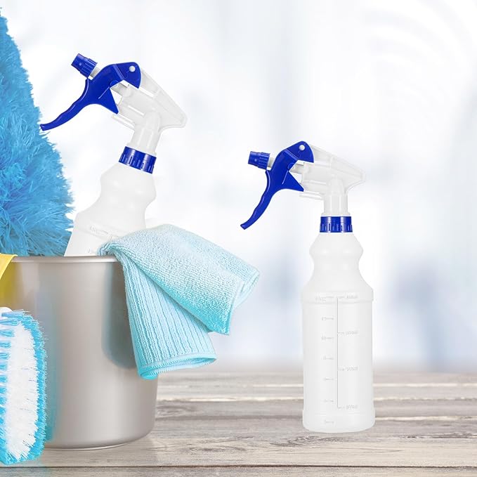 10 Pack Spray Bottles 16 oz Empty Water Spray Bottles for Cleaning Heavy Duty Refillable Squirt ‌Container with Measurements Adjustable Nozzle for Household(Blue)