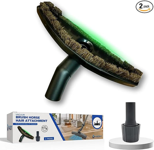 1.25 Inch Vacuum Brush Attachment Kit Compatible with All Vacuums Using 1-1/4'' Accessories - 1.25 Inch Shop Vac Accessories: Horse Hair Dust Brush, Vacuum Extension Wand and More (2 Pack)