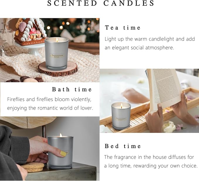 6 Pack Scented Candles for Home Scented: Aromatherapy Candle Set, Soy Candles for Women, Up to 250H Burning, Candle Gift Set for Spa Bath Yoga Meditation Birthday Diwali Thanksgiving Christmas Gifts