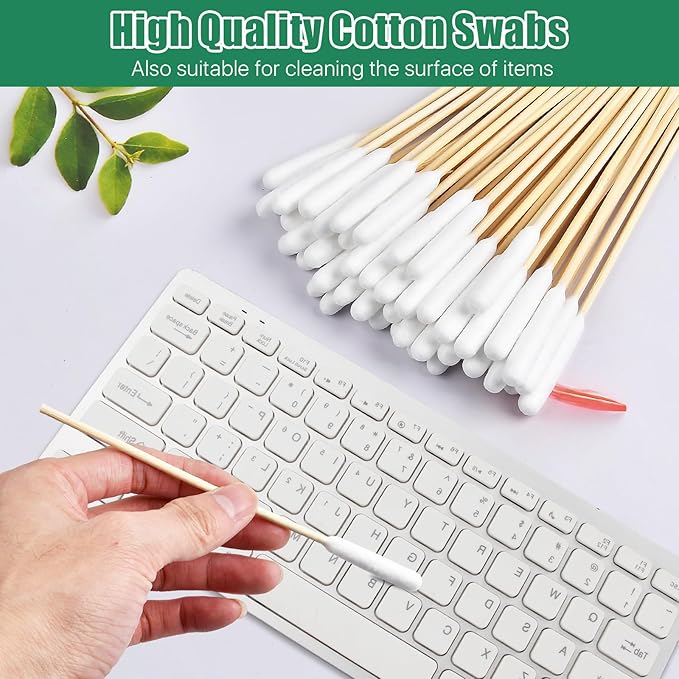 300 PCS Dog Qtips, 6 Inch Cotton Swabs for Dogs and Cats, Pet Cotton Ear Buds for Dog Ear Care, Long Bamboo Cotton Sticks for Dog Ear Cleaning Solution