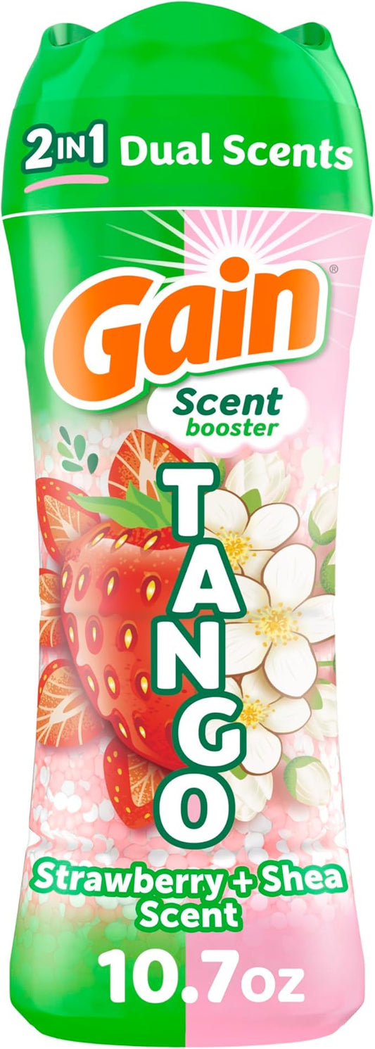 Gain Tango 2-in-1 Laundry Scent Booster Beads, Strawberry and Shea Scent, 10.7 oz, Laundry Beads with Dual Scents Plus All Day Freshness