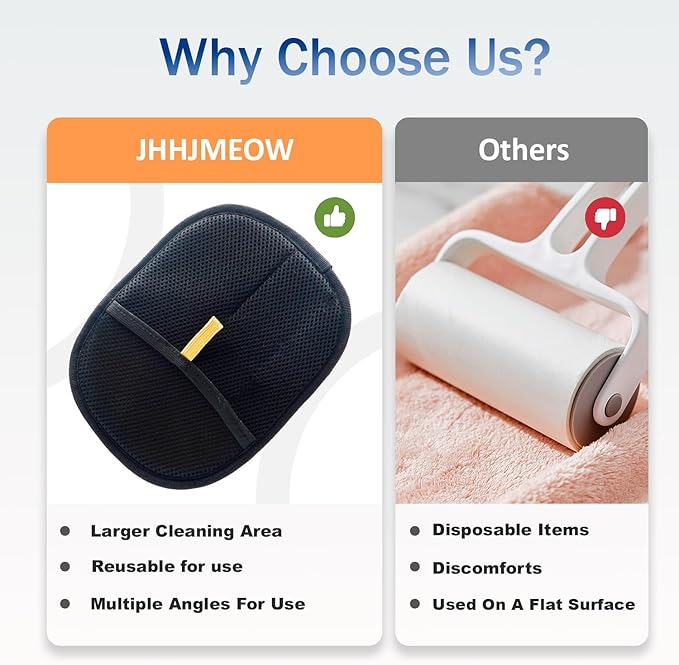 2 Pcs Electrostatic Gloves Pet Hair Removal with Cat Comb,Reusable Electrostatic Pet Cat Dog Hair Remover Grooming Gloves Brush Tool for Couch,Furniture,Carpet,Car Seat