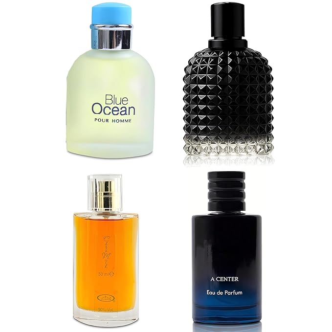 Men's Cologne Include 4 Variety Pack Perfume Gift Set- 3.4 Fl Oz Each Eau De Parfume Tobacco,Musk,Woody,Masculine Scent Long Lasting Fragrance(Bundle A)