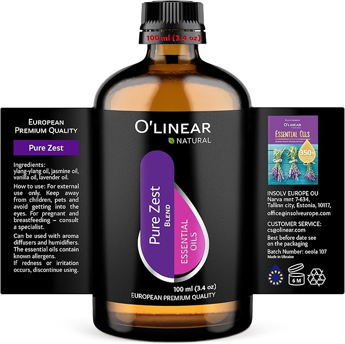 Pure Zest Love Essential Oil Blend - Natural Aromatherapy Candle Making Blend with Lavender, Jasmine, Vanilla, Ylang Ylang - Love Potion Essential Oil for Romantic Room Essentials and Scent Diffuser