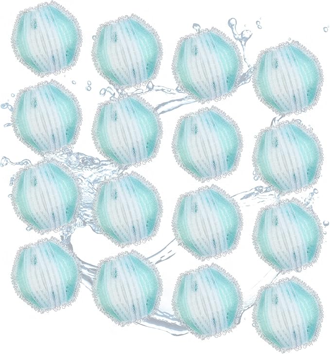 16 Pcs Laundry Pet Hair Remover Reusable Washing Hair Catcher Floating Pet Hair Removal Balls Lint Remover Balls Easy to Use Washing Balls for Pet Hair Washing Machine Dryer Clothes