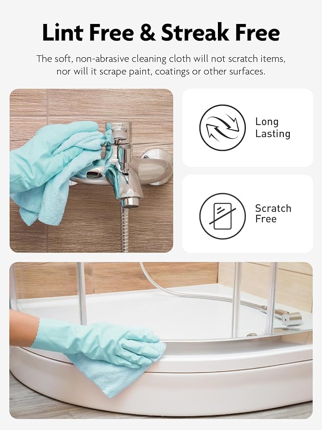 Fantasticlean Microfiber Cleaning Cloth Roll -40 Pack, Tear Away Microfiber Towels, 12" x 12", Reusable, Washable, Scratch Free, Ultra Absorbent Dishcloth for Car, Home Supplies, Pet, Kitchen (Blue)