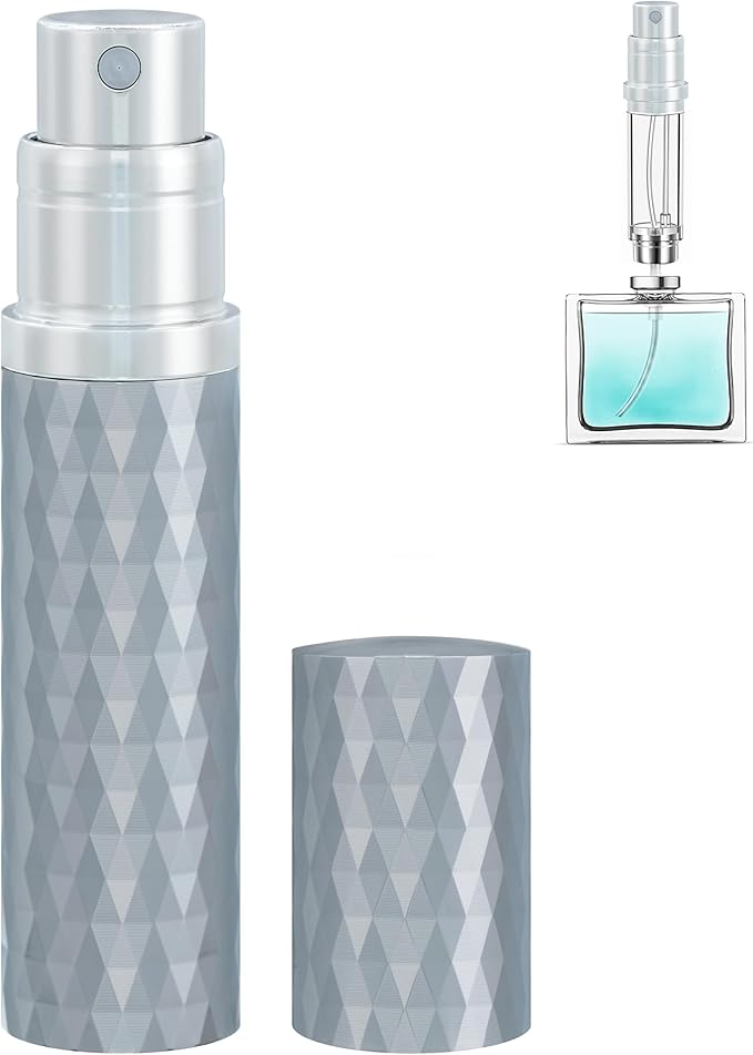 Travel Perfume Atomizer Bottle Refillable - 5ml Leakproof Fragrances Perfume Atomizer, Portable Perfume Sprayer, Perfume Refillable Bottle for Traveling (Gray)