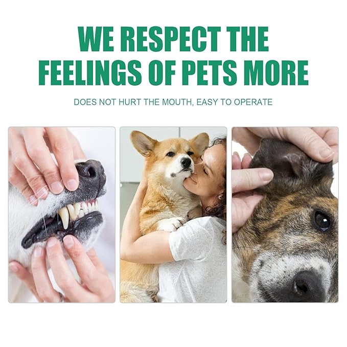 20Pcs Care, Reduces Plaque and Tartar Portable Finger Wipes Oral Cleansing Teeth Pads for Dogs Cats