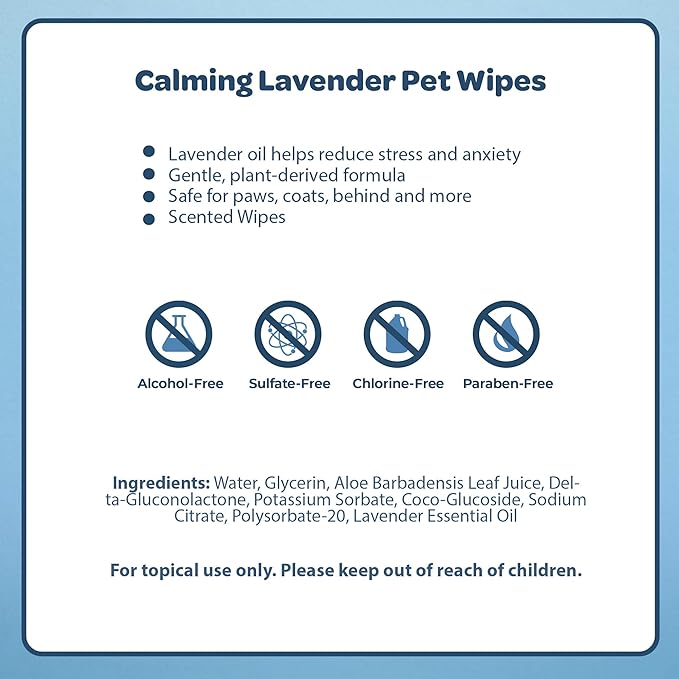 Best Pet Supplies Pet Grooming Wipes for Dogs & Cats,Deodorizer for Coats & Dry, Itchy, or Sensitive Skin, Clean Ears, Paws, Body, & Butt - Calming Lavender, 400 Count