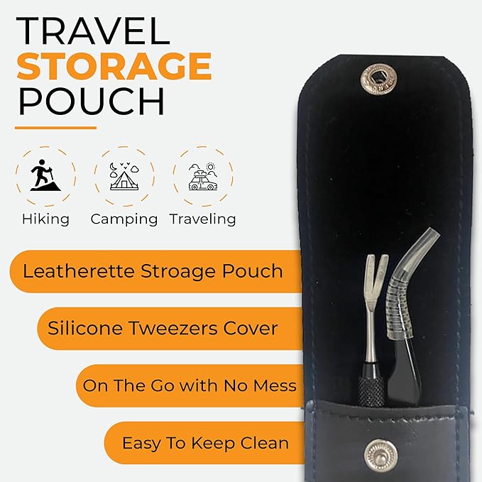 Premium Tick Removal Tool, Perfect Tick Remover for Dogs Cats &Humans, Safe Tick Control Puller, with Precision Fine Point Tip Curved Tweezers Set, Meet Various Needs, Stainless Steel- 2 Sets