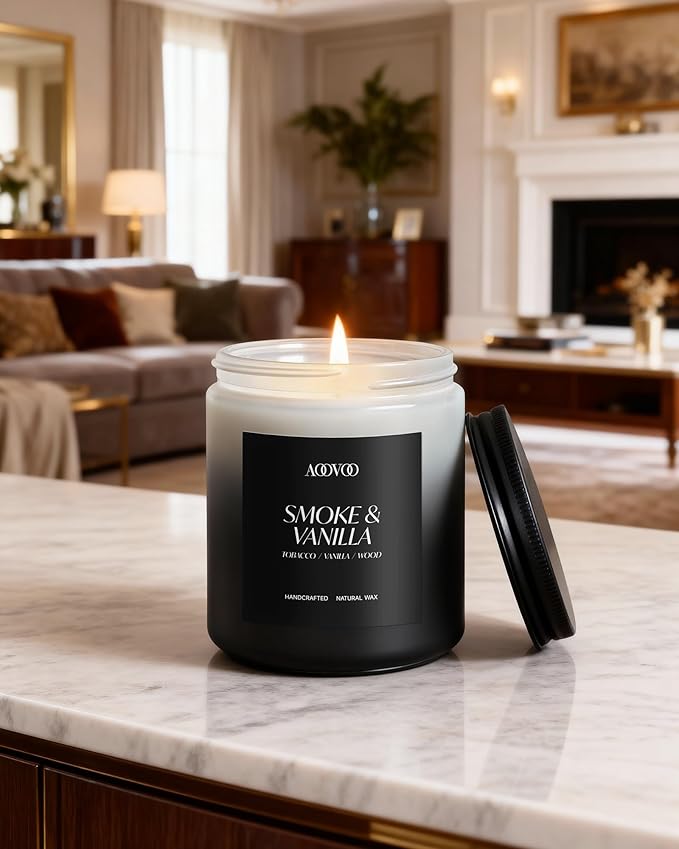 AOOVOO Scented Candles Set for Men - 6 Pack Mens Candles for Home Scented, 42 oz Soy Wax, 300 Hour Long Lasting Candle, Soy Candle Gifts Set for Men, Birthday, Valentine, Christmas