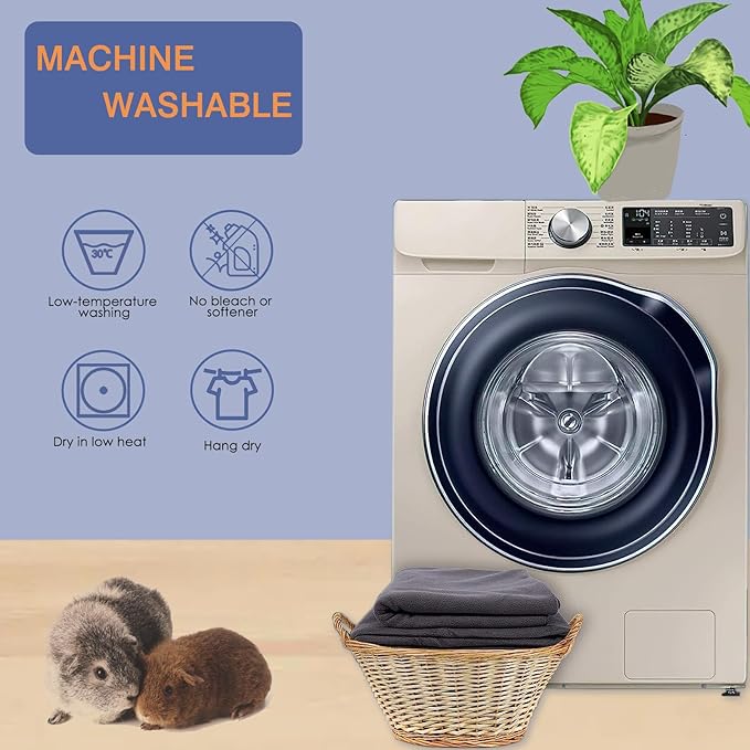 Guinea Pig Fleece Cage Liners, Washable Reusable Leakproof Guinea Pig Bedding Super Absorbent Guinea Pig Pee Pads Anti Slip Mat for Small Animals Rabbit Hamster Rat - 2 Pack 48" x 24"