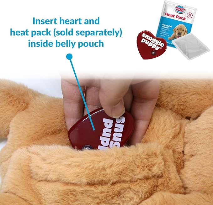 Original Snuggle Puppy Toys for Small Breeds - Heartbeat Puppy for Dogs - Pet Anxiety Relief and Calming Aid - Comfort Dog Toys for Behavioral Training. Heat Pack not Included