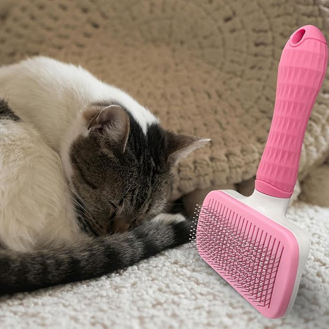 Pet Cleaning Deshedding Brush,Pet Hair Removal Brush for Shedding Massaging Grooming for Small Dogs,Cats,Rabbits(pink)