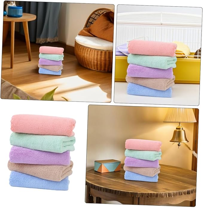 10pcs Guinea Pig Soft Bedding Fleece Cage Liners Washable Absorbent Pet Bath Towels for Small Animals Hamsters Rabbits Rodents Cozy Cage Pads