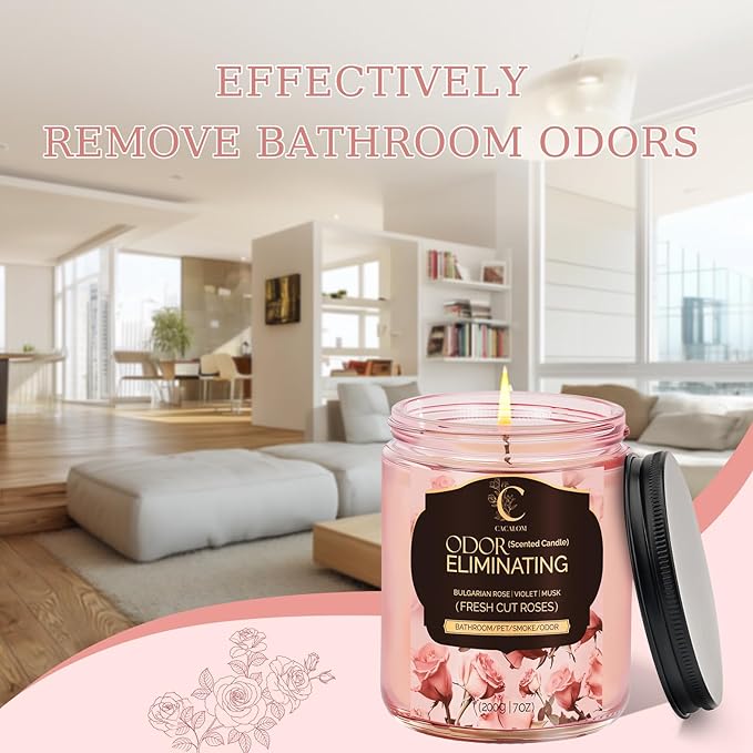 4 Pack Odor Eliminating Candles Set for Pet Smoke, Scented Candles for Home Decor Non Toxic Soy Wax Candle for Relaxing Stress Relief Women Men, 40 Hours Burning Time, House Warming Gifts for Host