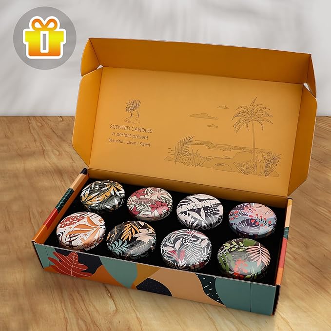 8 Pack Candles for Home Scented, Aromatherapy Candle Sets Gifts for Women, Natural Soy Wax Candles, Long Lasting Scented Candles Set for Men, Teacher, Mom, Anniversary, Birthday