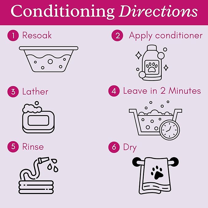 Rosie Dog Shampoo & Conditioner Combo 2 Pack - Floral Scented, Moisturizing & Hydrating - Makes Combing Easier, Promotes Fur Growth, Relieves Itchiness - 2 Bottles 16 oz