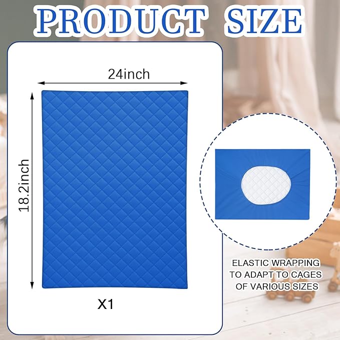 1 Pcs Ferret Cage Liner Washable Ferret Pads Bedding Cage Accessories Kit for Small Animals Hamster Rats Chinchillas Hedgehogs Guinea (Shelf Liner,Blue)