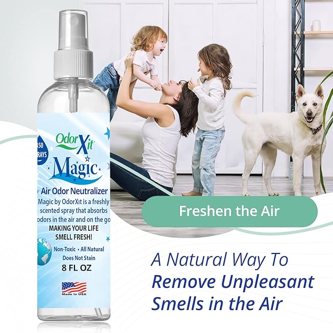 OdorXit Odor Eliminator Concentrate (4oz) + Magic Air Odor Neutralizer Spray (8oz) – Natural & Safe Odor Removal for Pets, Home & On-the-Go
