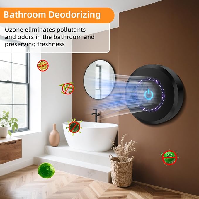 Ozone Odor Eliminator for Strong Odor 99% Cat Litter Deodorizer Dog Poof Odor Removal Air Ionizers for Home Portable Air Purifier Bedroom Toilet, Kitchen, Pets, Shoe, Smoke, Formaldehyde Air Freshener