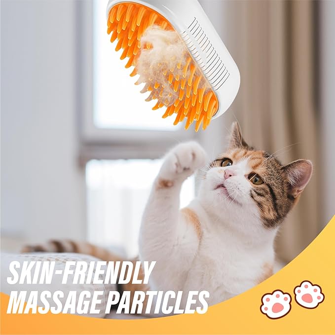 3 in 1 Cat Steam Brush, Rechargeable Steam Pet Brush for Dog,Cat and Other pet Anti-Static, Cleaning, Shedding & Combing All in One