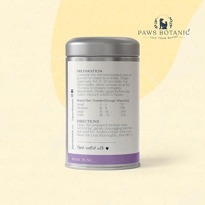 Unscented Dog Dry Shampoo, Powder Shampoo for Dogs, Regular Skin & Coat, 3.5 oz with Bamboo Spoon (Itch & Odour Control)