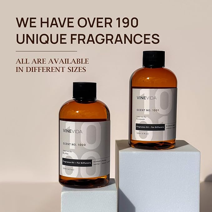 VINEVIDA [4 Fl Oz] Cuban Tobacco Fragrance Oil for Cold Air Diffusers, Essential Oils for Diffuser Oil Refill & Air Freshener Room Spray